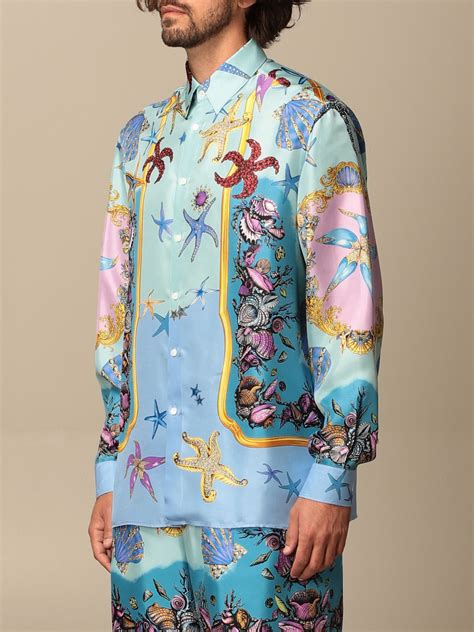 versace tresor de la mer shirt|Versace Men's Silk Tresor de la Mer Camp Shirt.